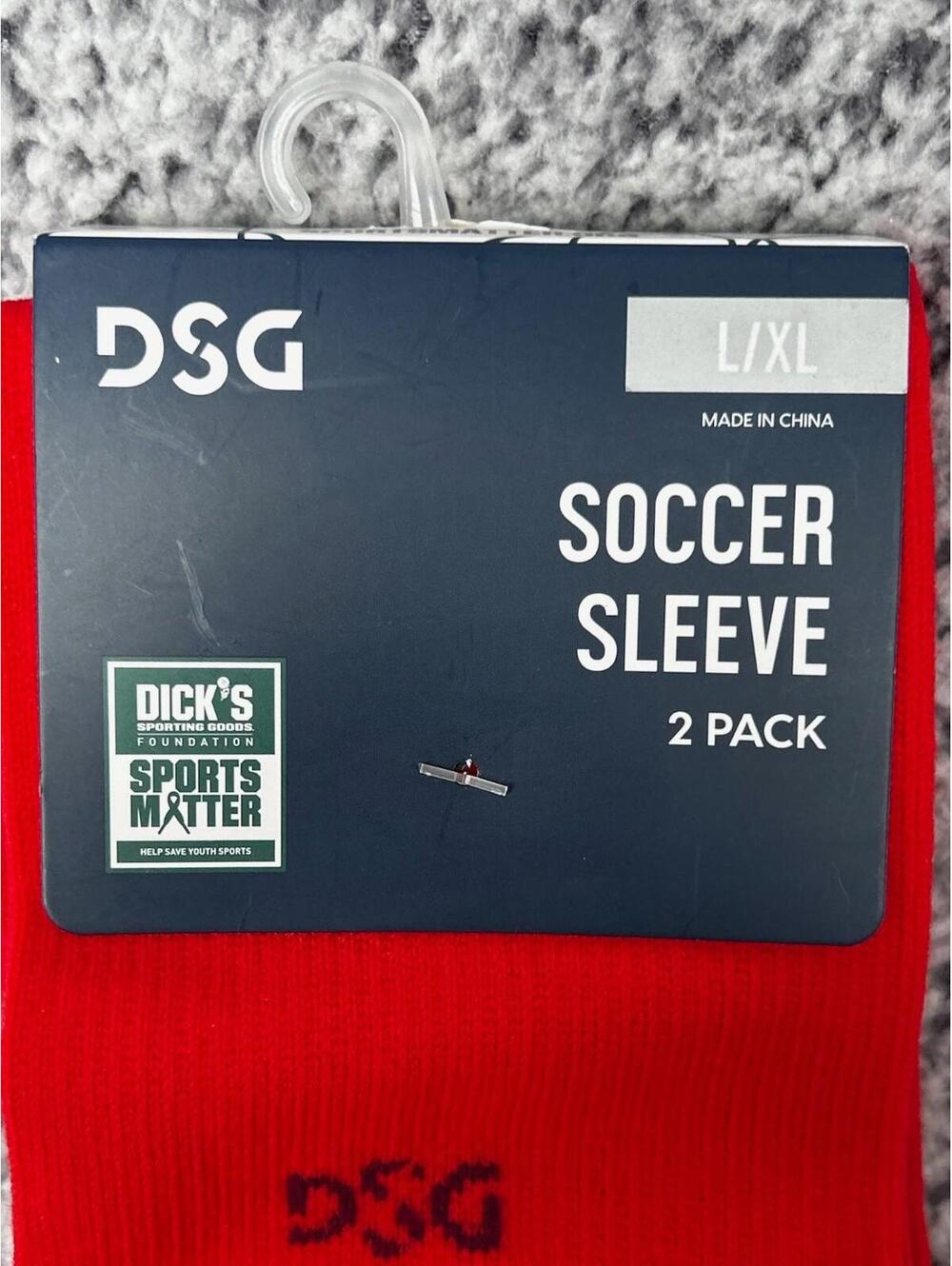 DSG Unisex Soccer Sleeve 2 Pack Sz Large / XL Red Universal Sports NWT Football
